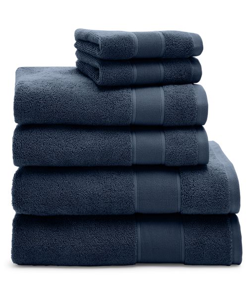 Sanders Solid Cotton 6-Pc. Towel Set - Club Navy