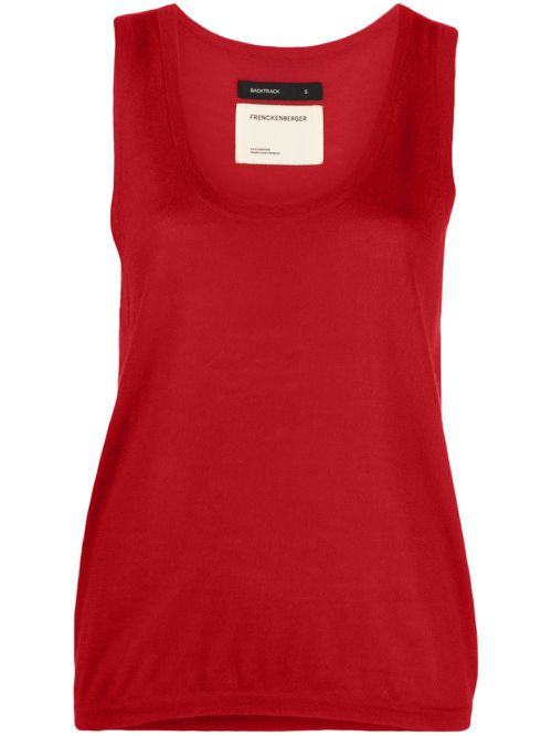 Sleeveless cashmere knitted top - Red