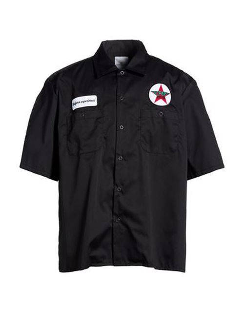 Man Shirt Black Size 2 Polyester, Cotton