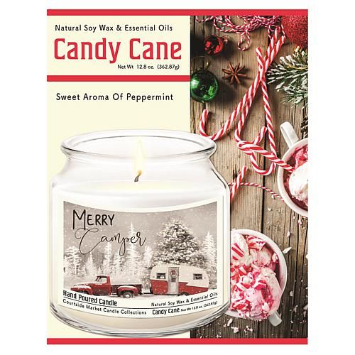 Merry Camper Infused Soy Candle in Glass Jar with Lid