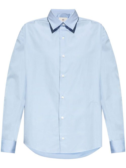 Logo embroidered shirt - Blue