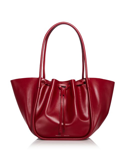 Large Ruched Tote in Soft Suede