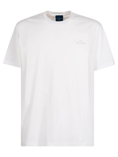 Cotton Blend T-Shirt With Tone-On-Tone Logo Print