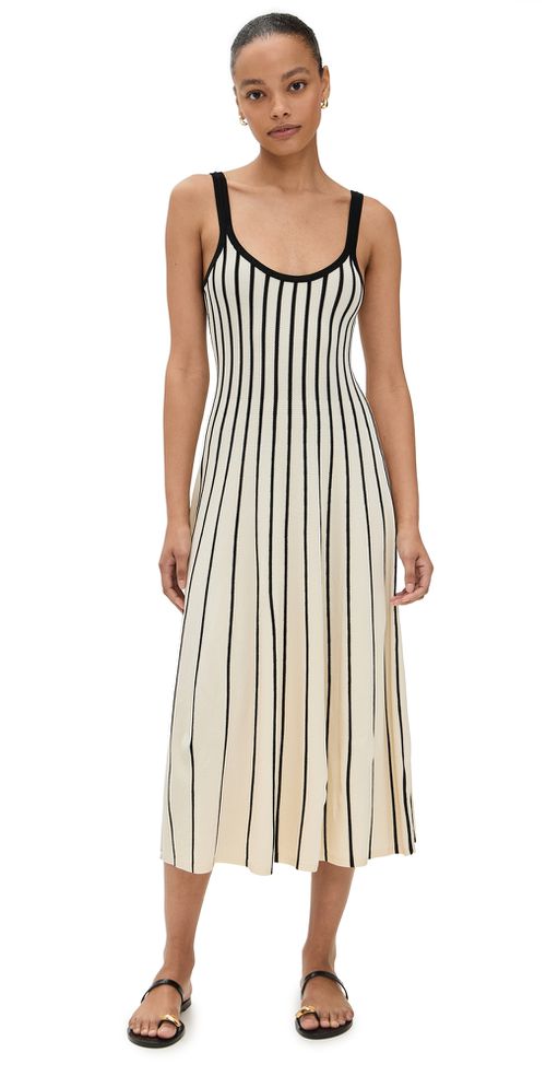 Irecia Sweater Dress Stripe Black Cream