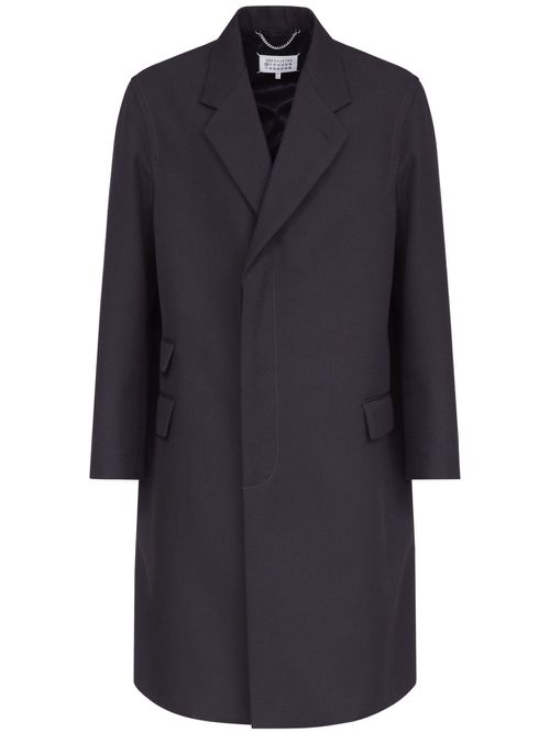 Single-breasted mid-length coat - Black