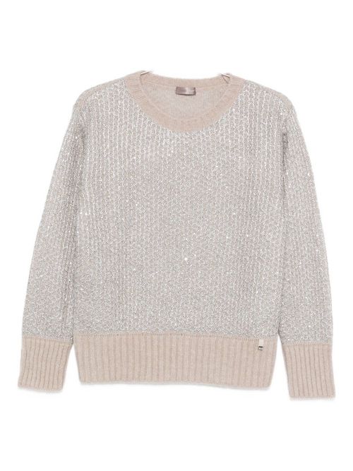 Metallic-knit sweater - Neutrals
