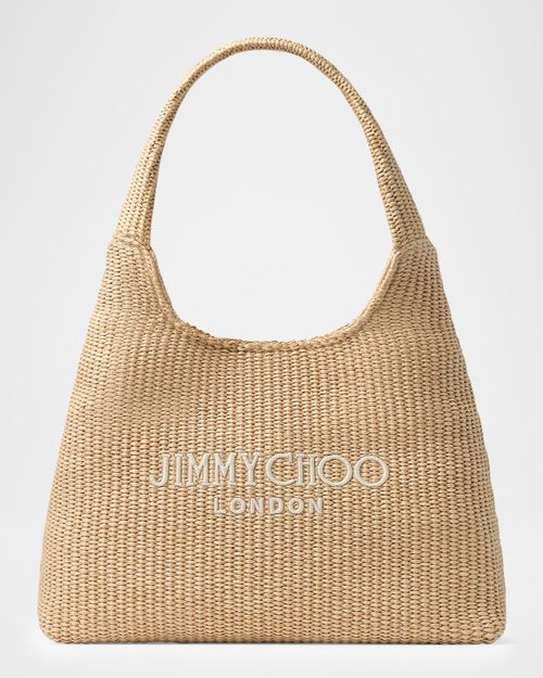 Riviera Diamond Raffia Hobo Bag