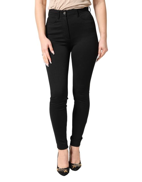 Nylon Stretch Skinny Pants — Black
