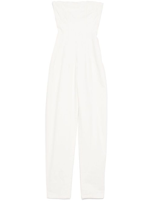 Strapless denim jumpsuit - White