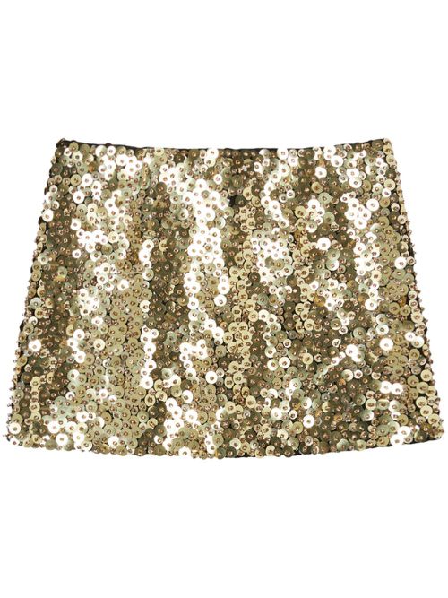 Sequinned mini skirt - Gold