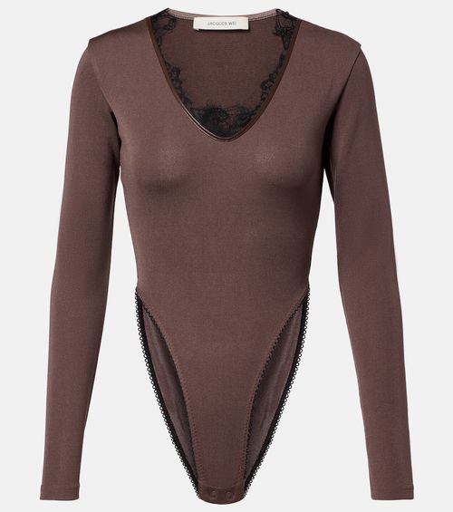 Lace-trimmed bodysuit