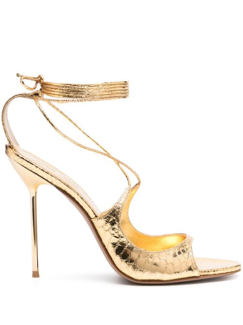 115mm leather sandals - Gold