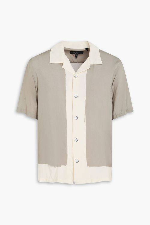 Two-tone crepe de chine shirt - Neutral - M