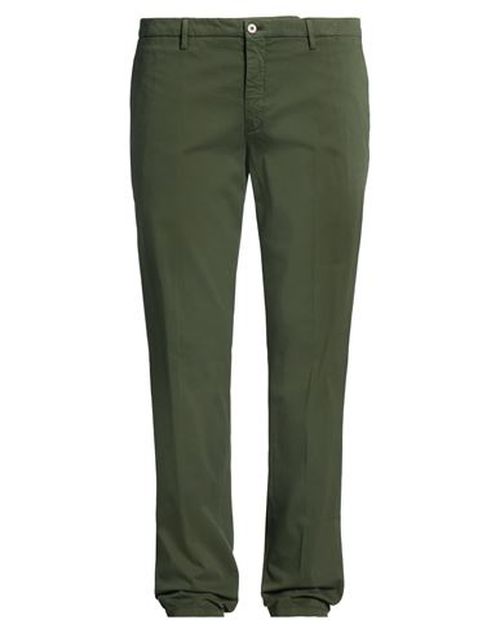 Man Pants Military green Size 38 Cotton, Elastane