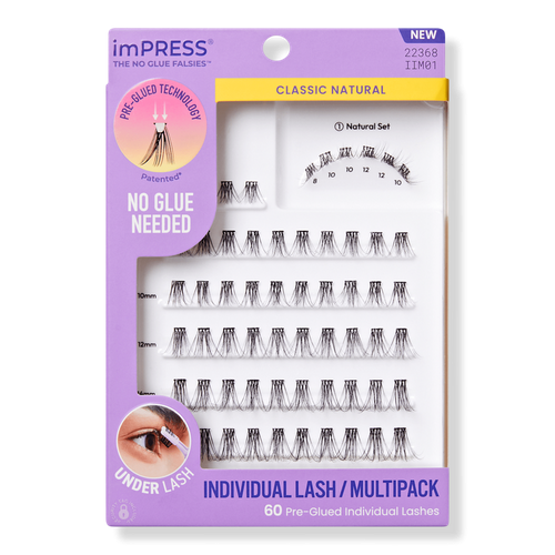 ImPRESS Individual Multipack, Classic Natural Pre-Glued Lash Clusters Kit