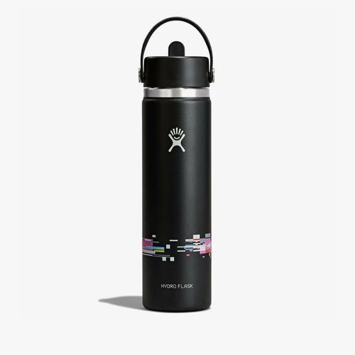 Bottle Hydro Flask 710 ml Wide Flex Straw Cap Glitch Black