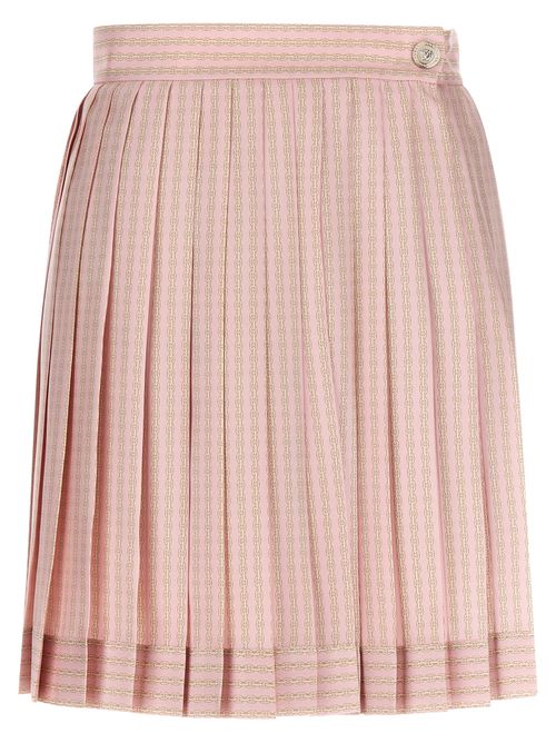 Treasure Silk Pleated Skirt — Pink