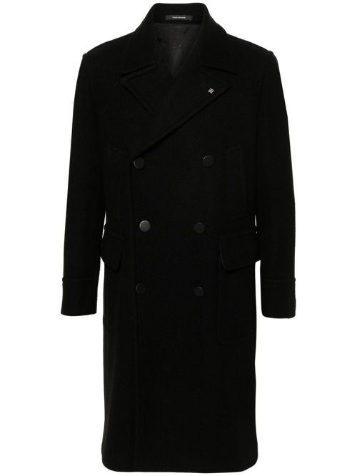 Cherry double-breasted coat - Black
