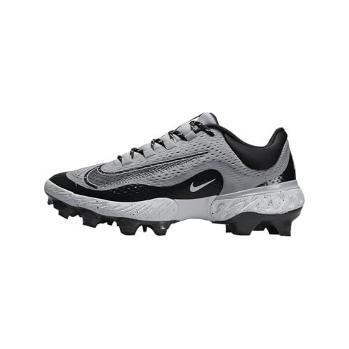 Nike Alpha Huarache Elite 4 Low MCS Men's Baseball Cleats (FD6221-002, Wolf Grey/White/Dark Smoke Grey)