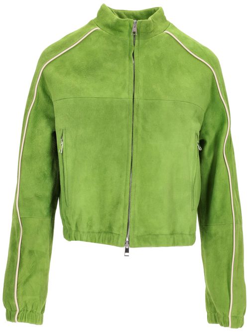 Light Green Suede Bomber