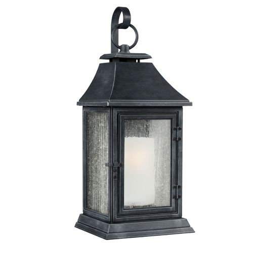 Visual Comfort Studio Shepherd Outdoor Wall Light in Dark Weathered Zinc by Sean Lavin