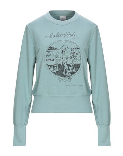 Woman Sweatshirt Green Size 6 Cotton