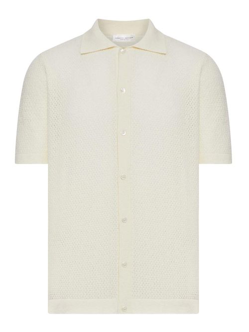 Perforated Knit Shirt With Classic Collar