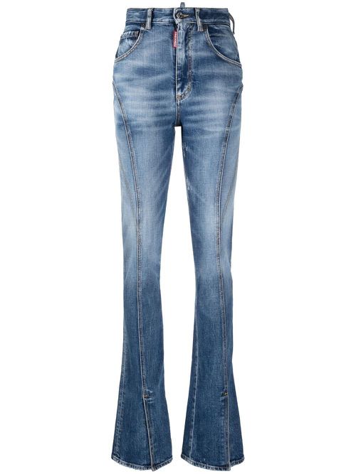 High-waisted flared jeans - Blue
