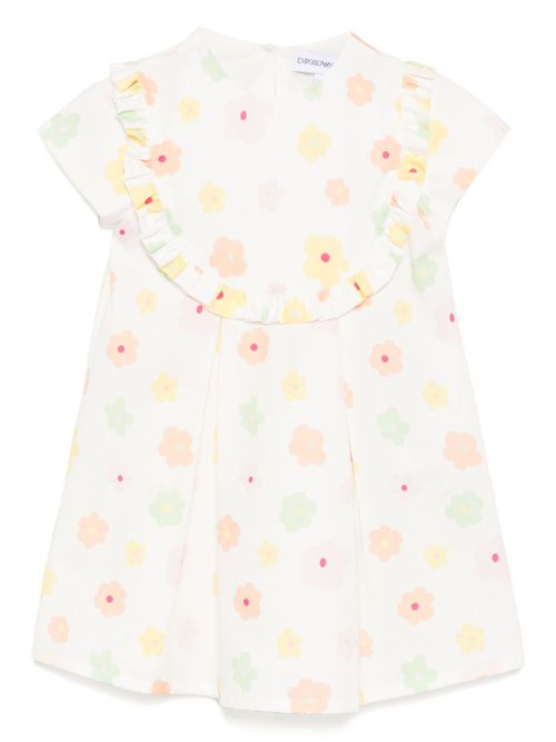 Emporio Armani Kids floral-print dress - White
