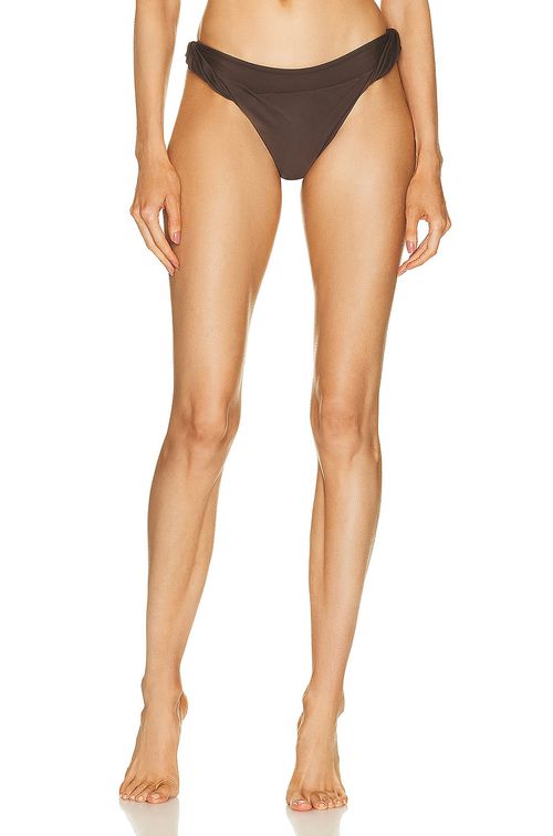 Di Petsa Twisted Underbust Bikini Bottom in Brown - Brown.  XS also in