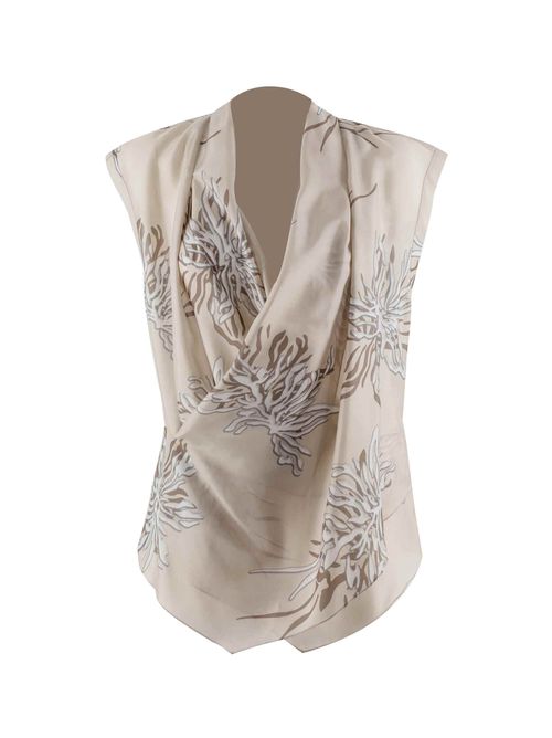 Abstract-print Silk Blouse