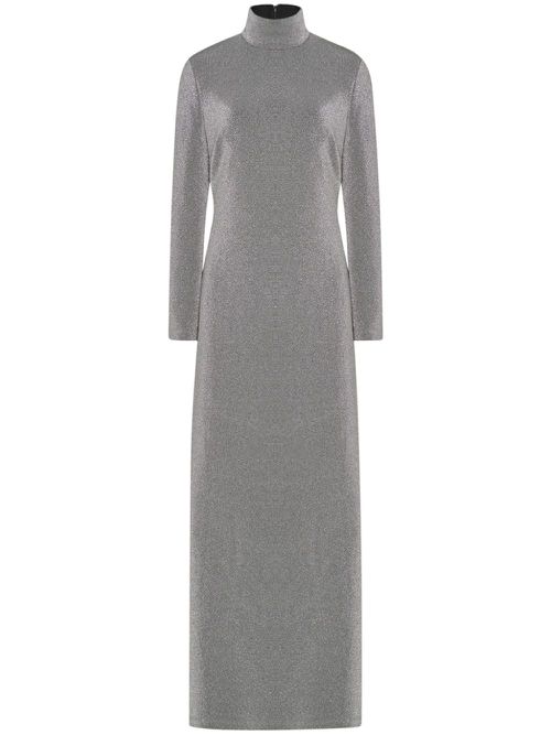 Mock-neck metallic maxi dress - Silver