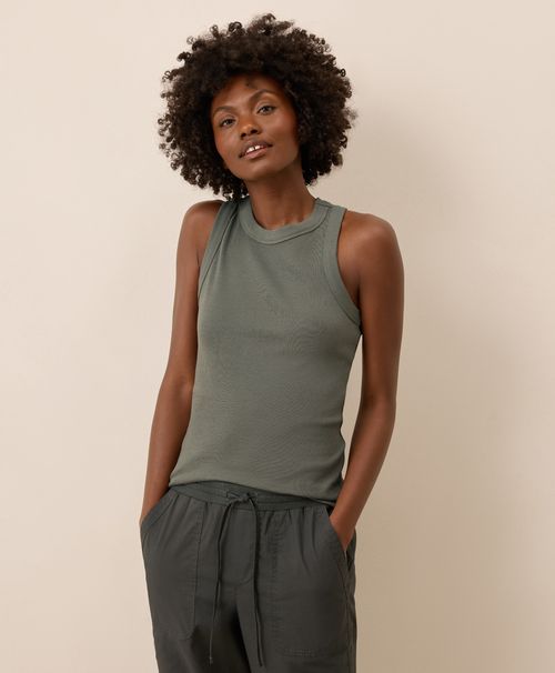 Women's Castor Green Perfect Rib Tank