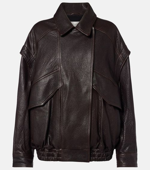 Micah leather bomber jacket