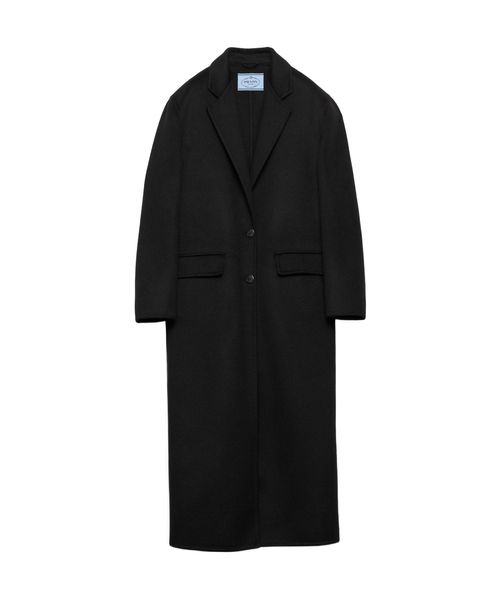 Single-breasted cashgora coat