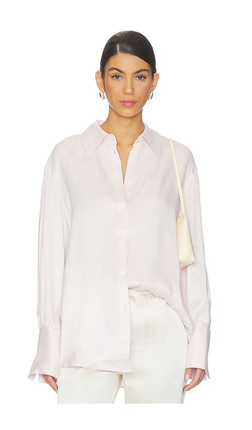 ANINE BING Bridget Shirt in Pink. L. Also in