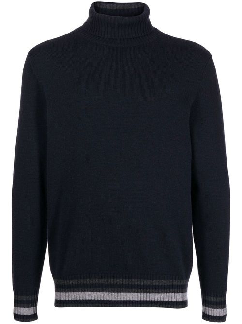 Roll-neck jumper - Blue