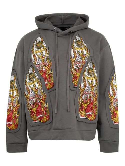 Graphic-print hoodie - Grey