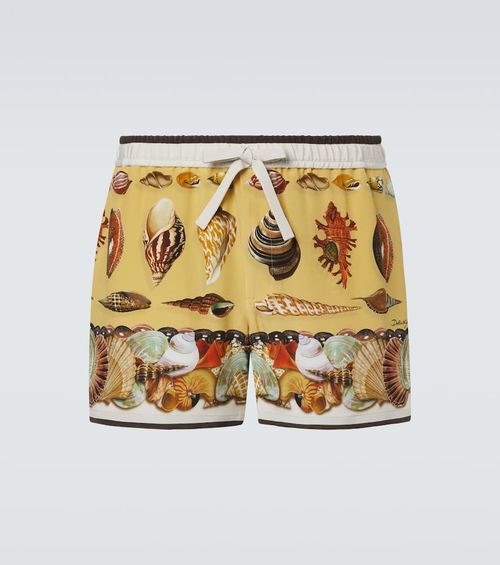 Printed silk shorts