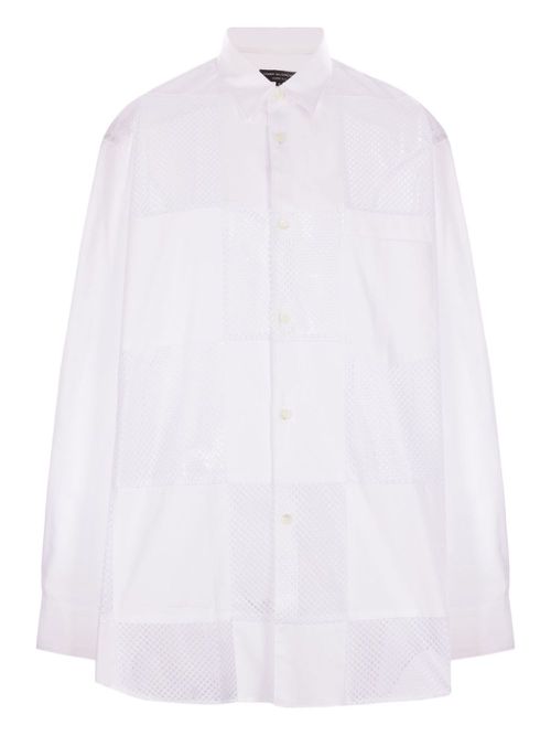 Comme des Garçons Homme Plus mesh-panelling shirt - White
