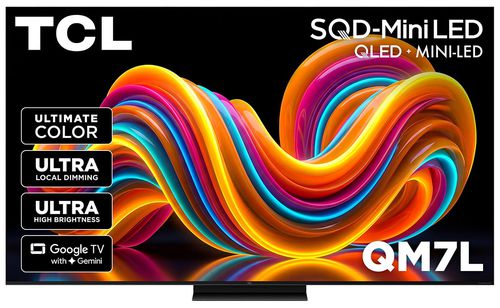 QM7L Series SQD-Mini QLED TV 55-Inch 4K Smart with Google TV in Black