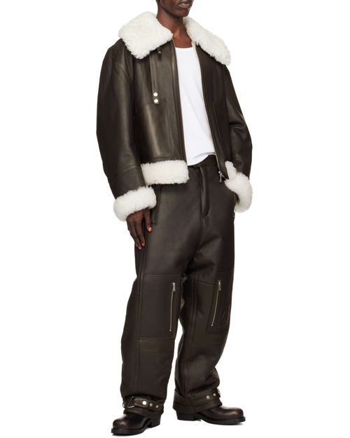 Long sleeve leather jacket