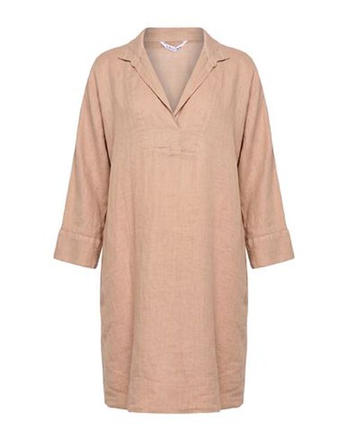 Woman Mini dress Light brown Size 14 Linen