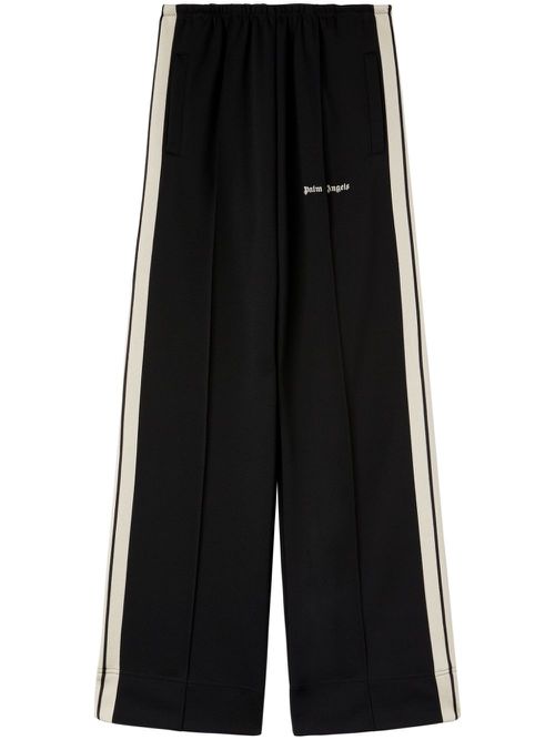 Side-stripe track pants - Black