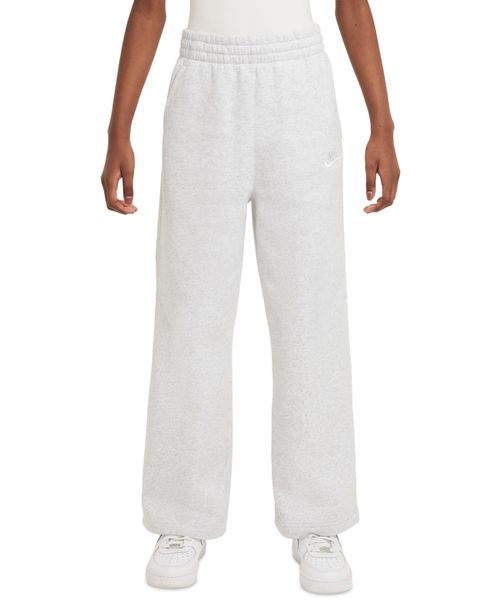 Big Girls Sportswear Club Fleece Wide-Leg Sweatpants - Dk Grey Heather/base Grey/white