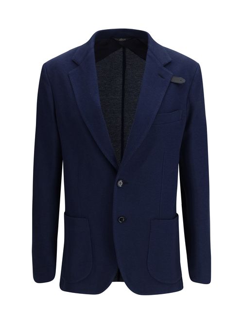 Jersey Silk Blazer — Navy