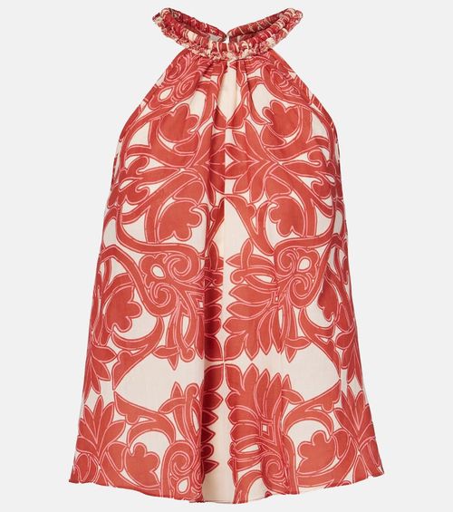 Noreen printed halterneck cotton top