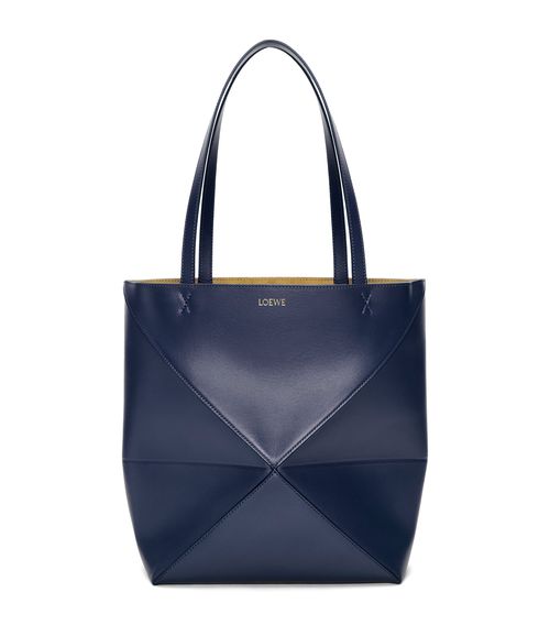 Medium Leather Puzzle Fold Tote Bag