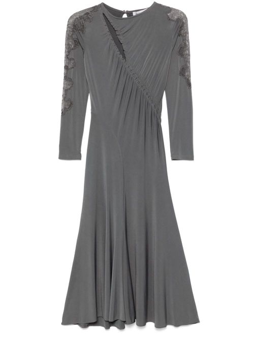 Guipure-lace midi dress - Grey