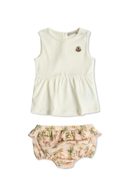 Moncler Enfant Logo Patch Dress And Romper Set